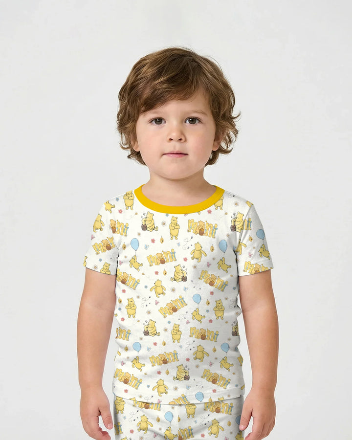 Mama & Mini Honey Bear Bamboo Two Piece Short Sleeve Shorts Pajama Set