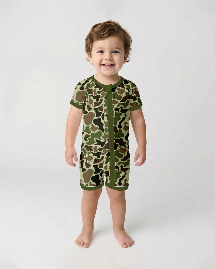 Mallard Duck Hunting Camouflage Bamboo Shorty Zippy