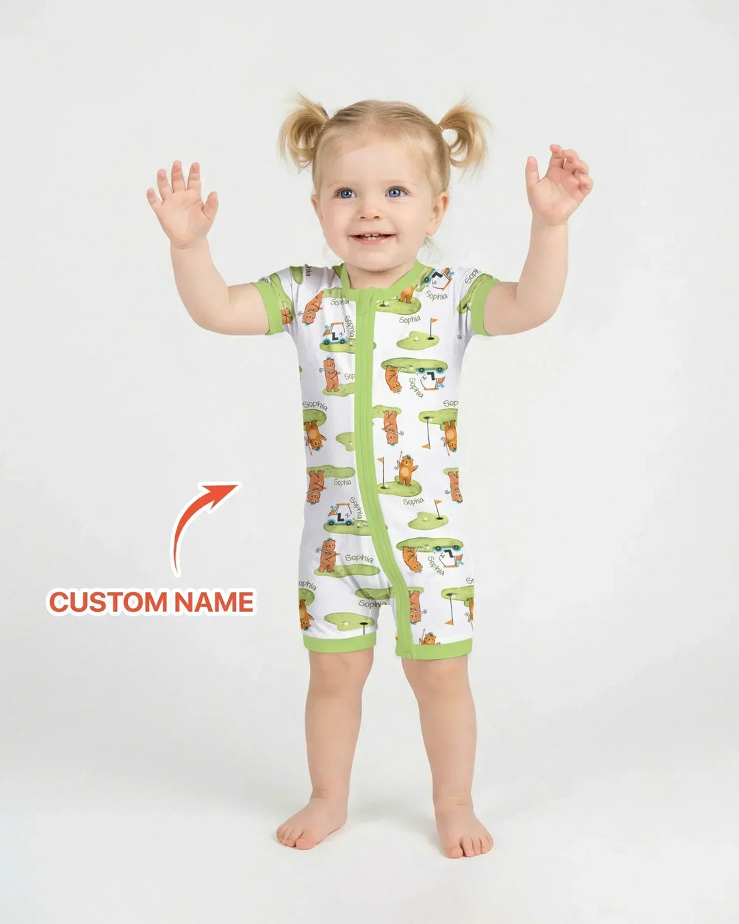 Custom Name Little Bear Golf Club Bamboo Shorty Zippy