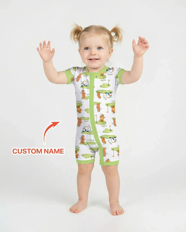Custom Name Little Bear Golf Club Bamboo Shorty Zippy