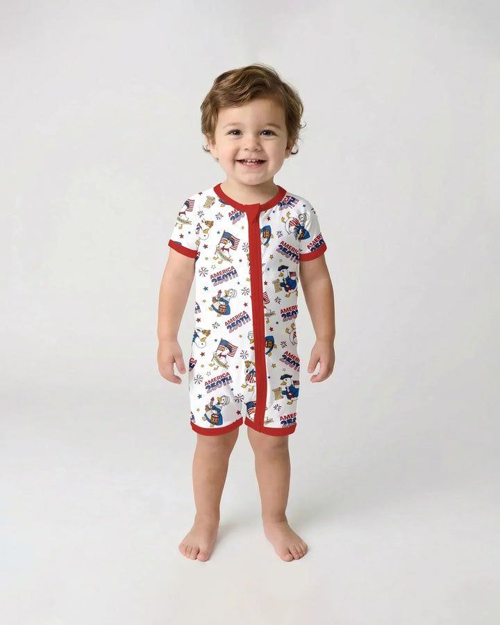 Patriotic Goose Celebrating 250 Years Bamboo Shorty Zippy