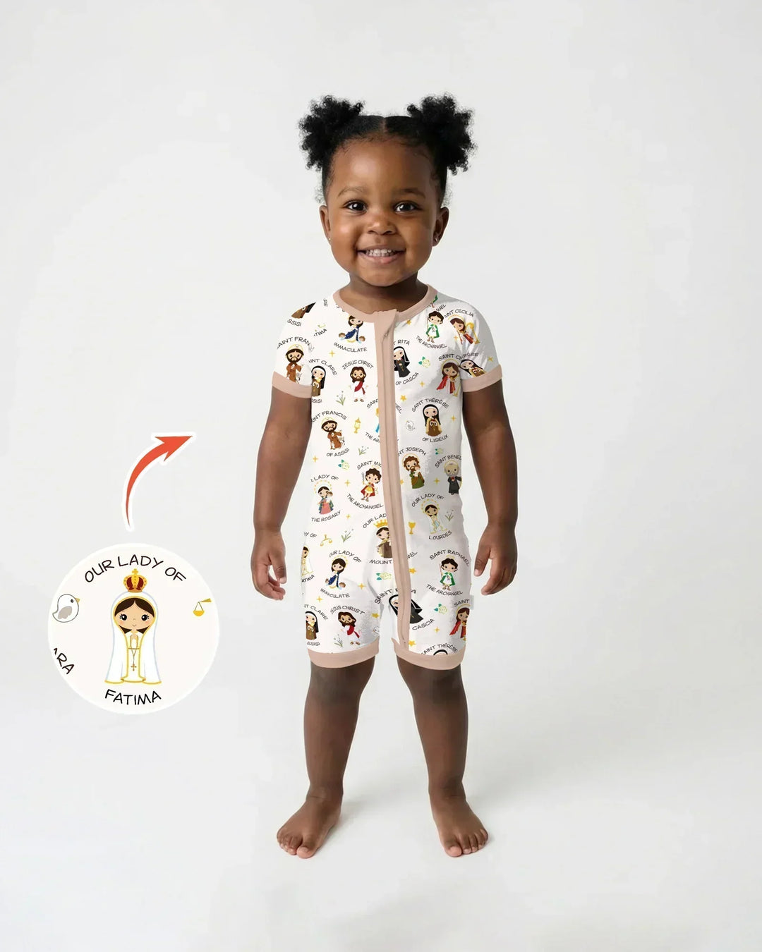 Pray For Us Family Matching Bamboo Shorty Zippy