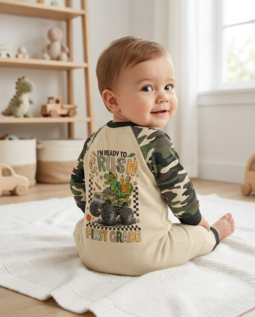 Back To School Monster Truck Dino Bamboo Convertible Zippy