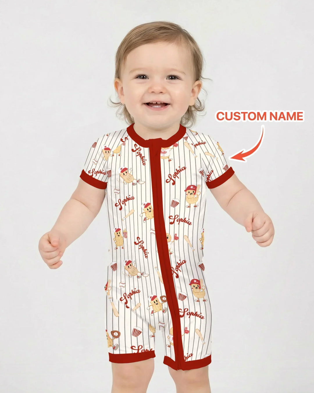 Custom Nam Retro Ballgame Bamboo Shorty Zippy