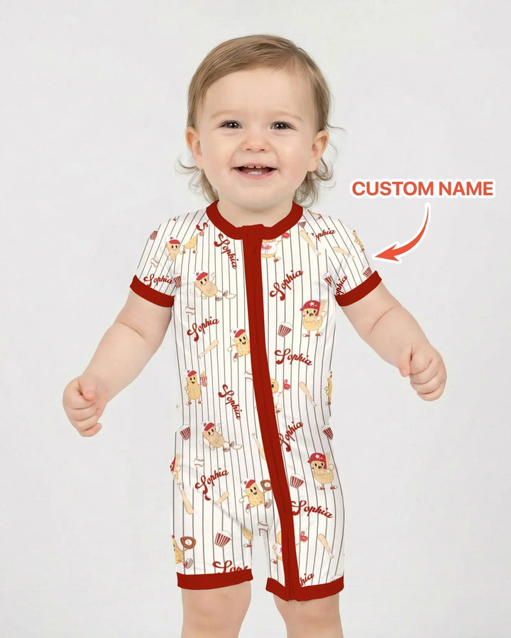Custom Nam Retro Ballgame Bamboo Shorty Zippy