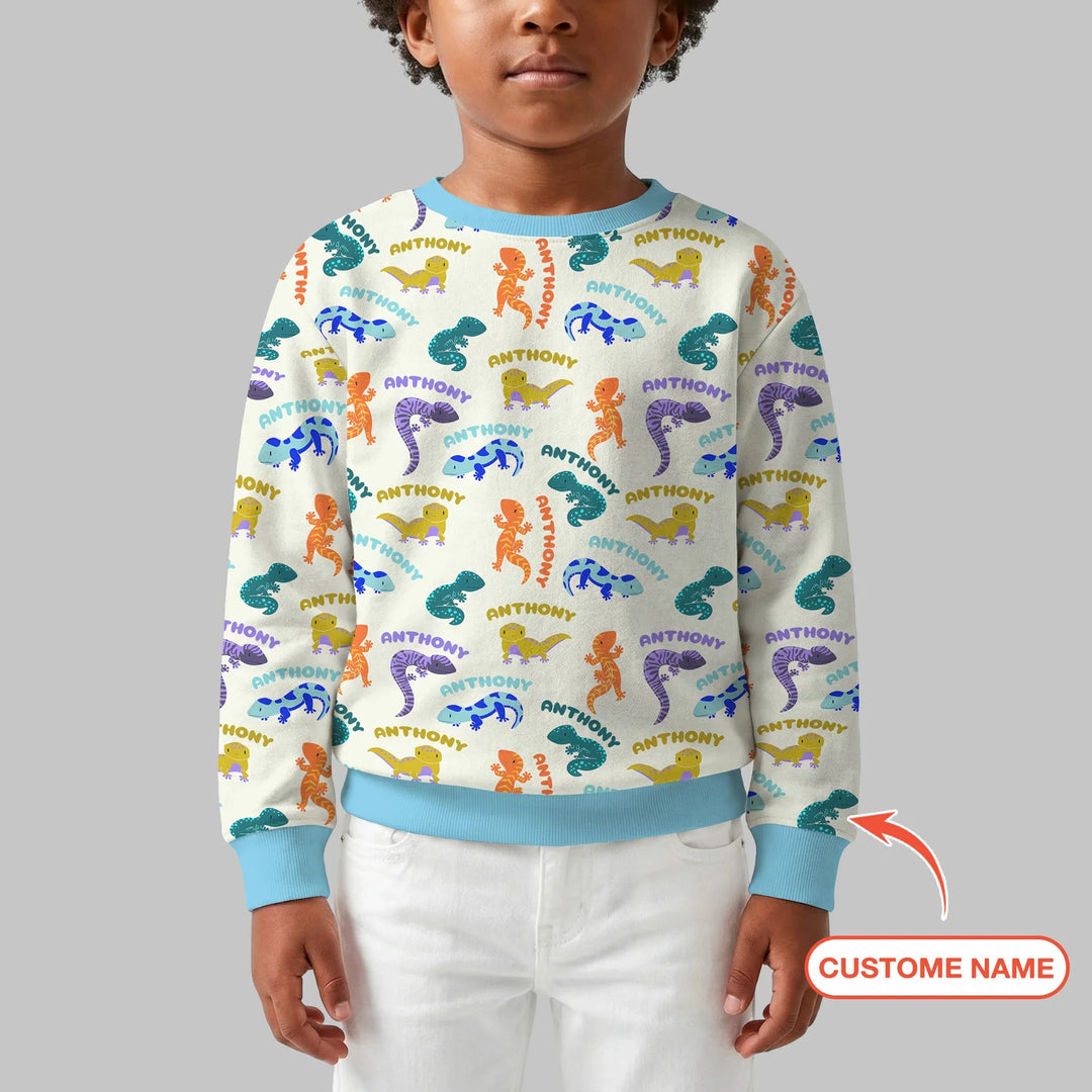 Custom Name Little Salamander Bamboo Crewneck Sweatshirt