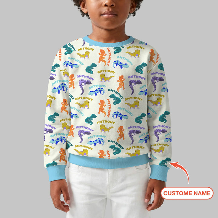 Custom Name Little Salamander Bamboo Crewneck Sweatshirt