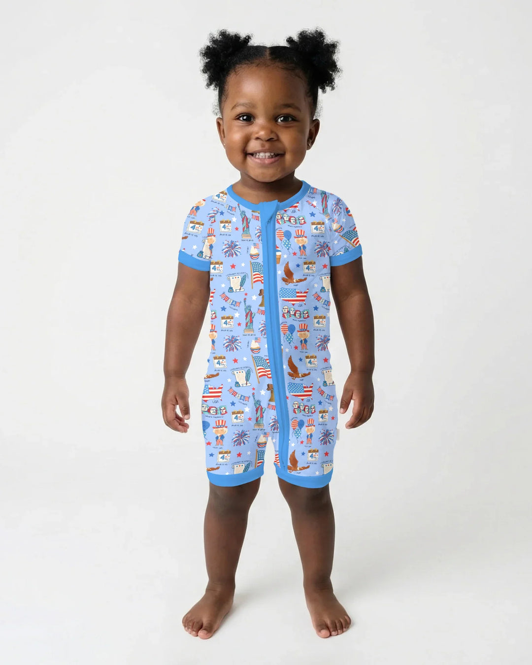 Hand Drawn Patriotic Iconic Bamboo Shorty Zippy