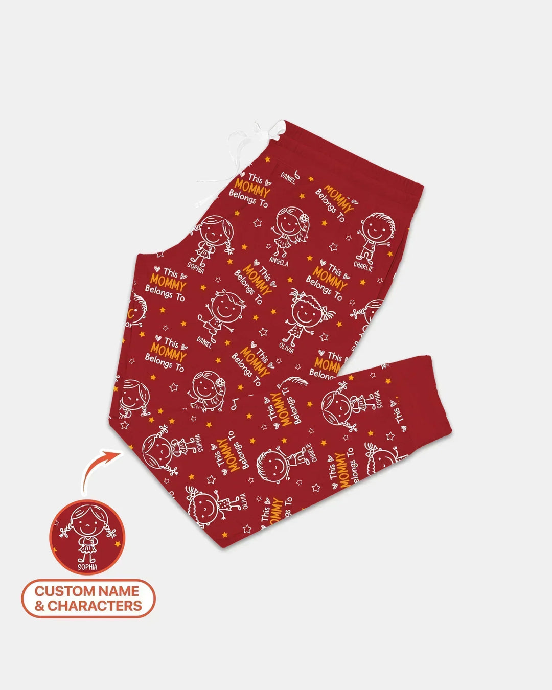 Custom Name "This Mommy Belongs To" Doodle Bamboo Women Pajama Set