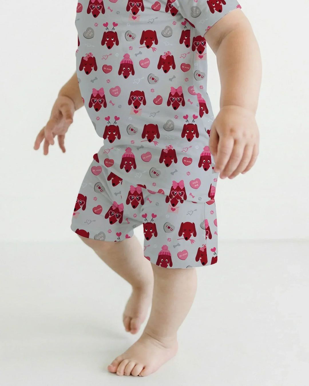 Dachshund Is My Valentine Bamboo Two Piece Short Sleeve Shorts Pajama Set