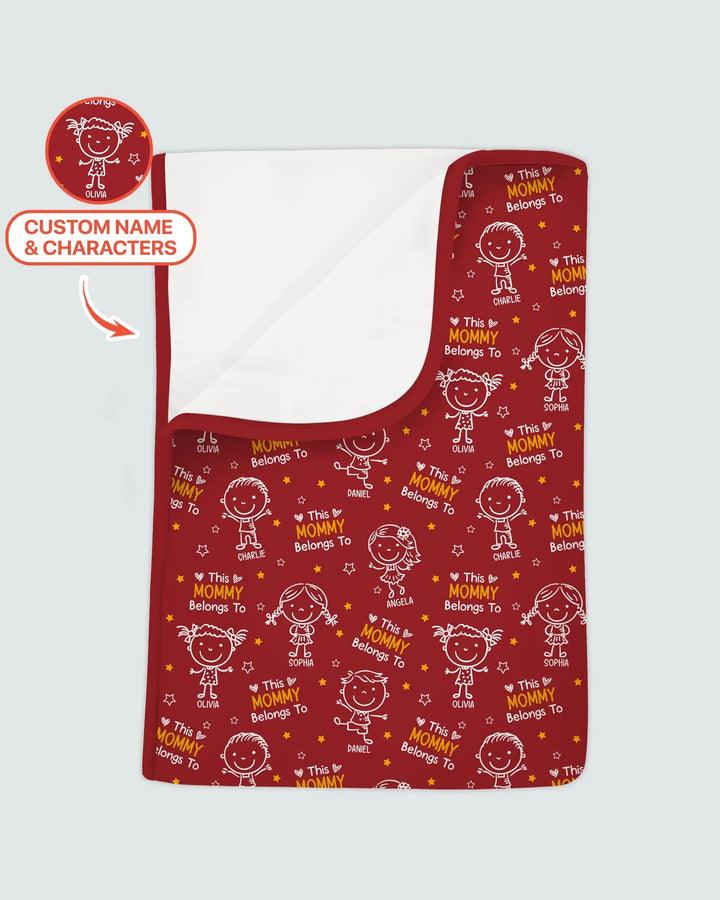 Custom Name "This Mommy Belongs To" Doodle Bamboo Blanket