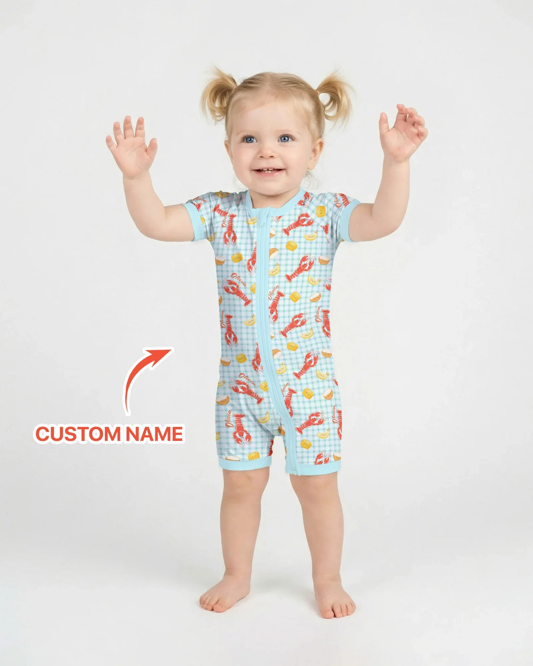Custom Name Preppy Crawfish Season Bamboo Shorty Zippy