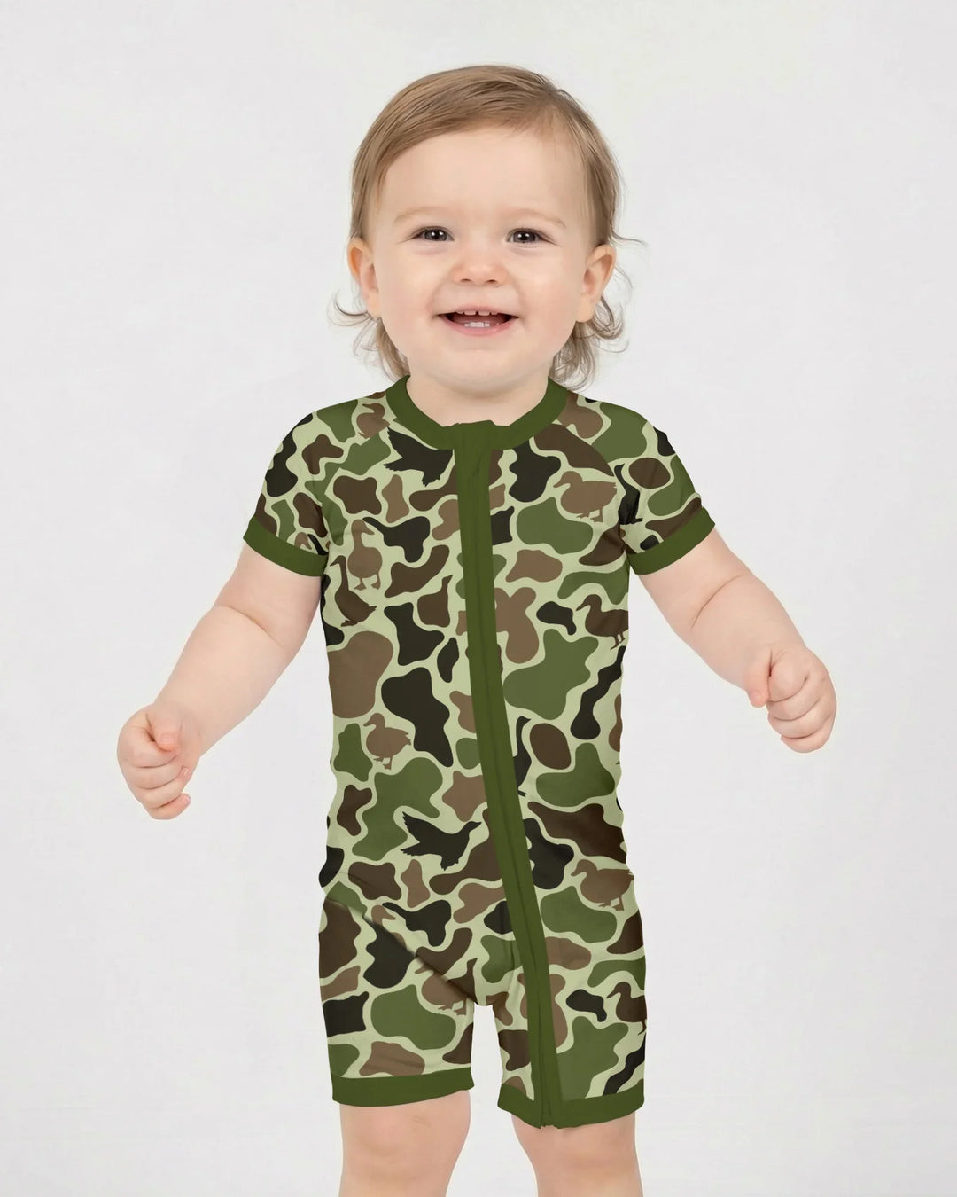 Mallard Duck Hunting Camouflage Bamboo Shorty Zippy
