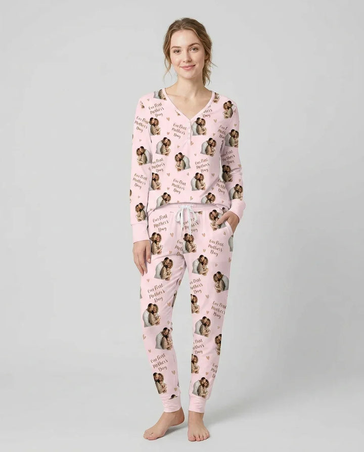 Custom Photo Our First as Parents Bamboo Women Pajama Set