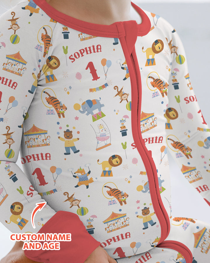 Custom Name Birthday Circus Bamboo Convertible Zippy