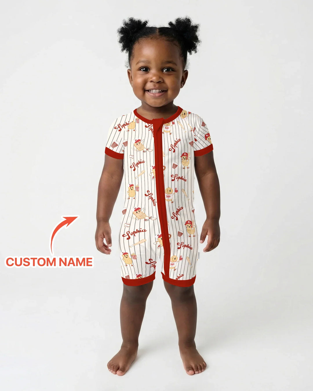 Custom Nam Retro Ballgame Bamboo Shorty Zippy