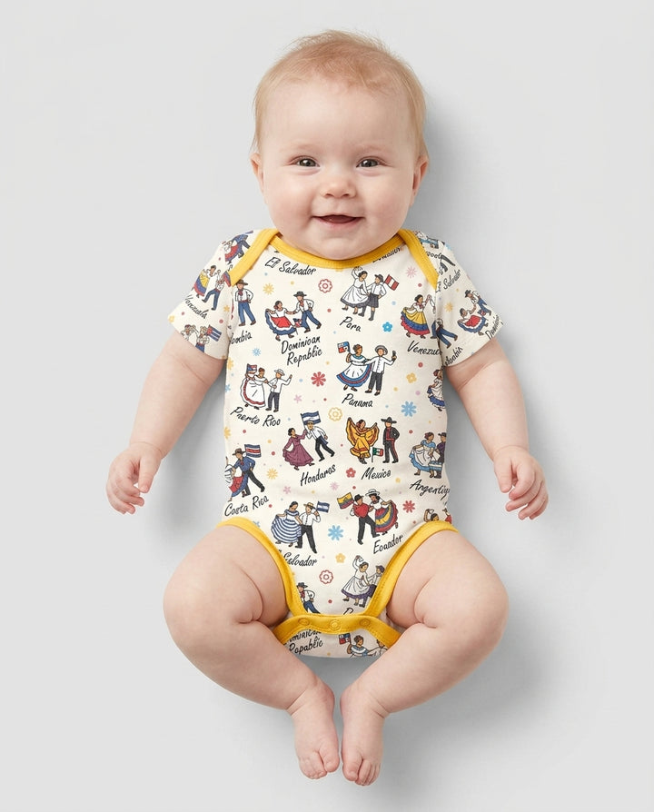 Hispanic Traditional Folkloric Dress Bamboo Bodysuit
