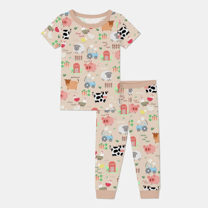 Farm Yard Bamboo Two Piece Short Sleeve Pajama Set