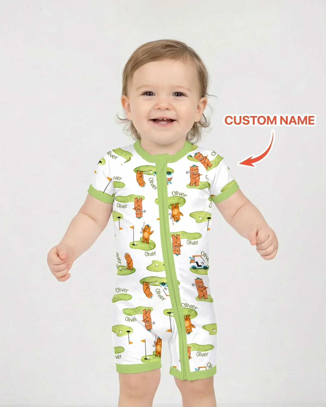 Custom Name Little Bear Golf Club Bamboo Shorty Zippy