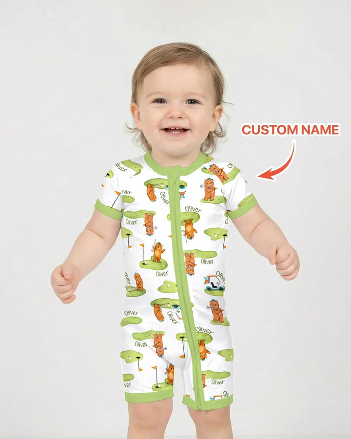 Custom Name Little Bear Golf Club Bamboo Shorty Zippy
