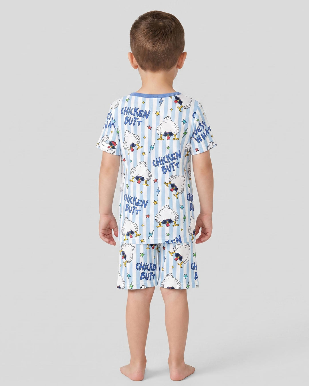 Guess What? Chicken Butt! Bamboo Two Piece Short Sleeve Shorts Pajama Set