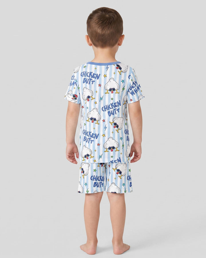 Guess What? Chicken Butt! Bamboo Two Piece Short Sleeve Shorts Pajama Set