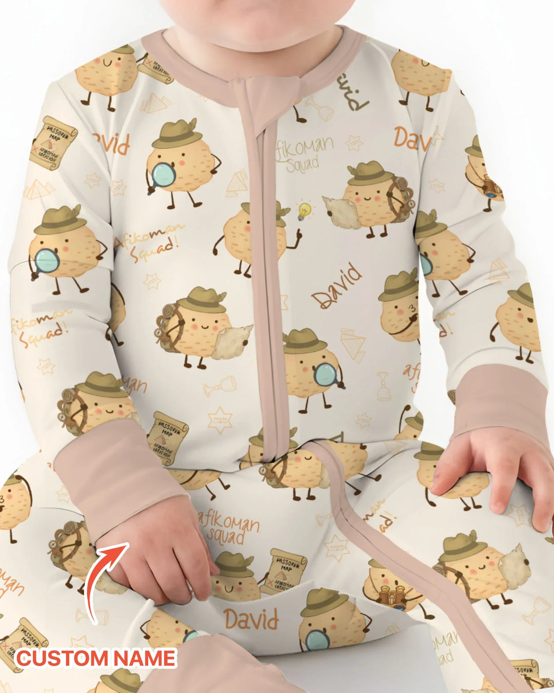 Custom Name Passover Afikoman Bamboo Convertible Zippy