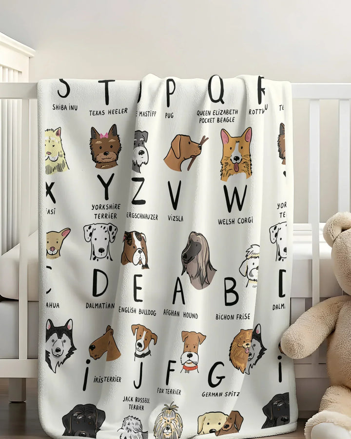 Funny Dogs Alphabet Bamboo Blanket