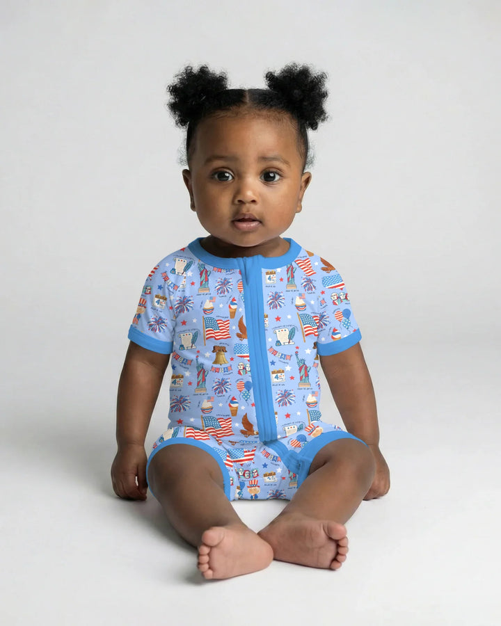 Hand Drawn Patriotic Iconic Bamboo Shorty Zippy