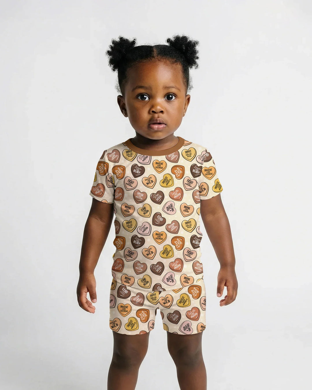 Black Month History Family Matching Bamboo Two Piece Short Sleeve Shorts Pajama Set