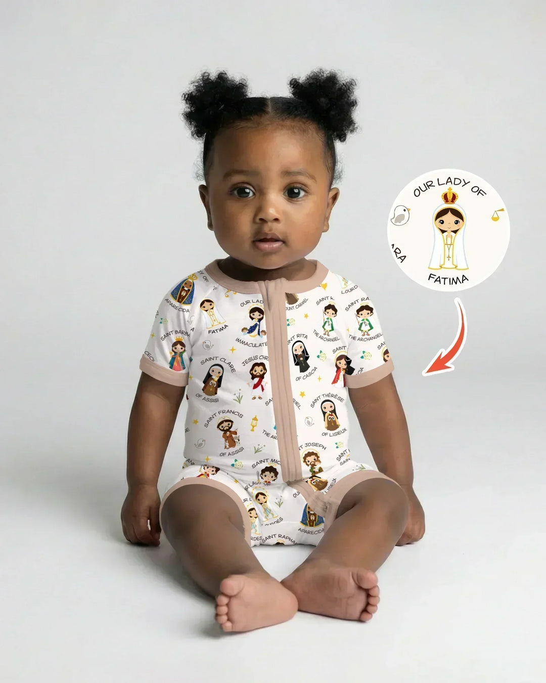 Pray For Us Family Matching Bamboo Shorty Zippy