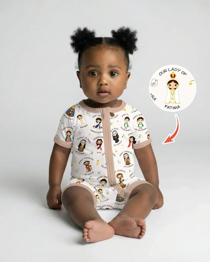 Pray For Us Family Matching Bamboo Shorty Zippy