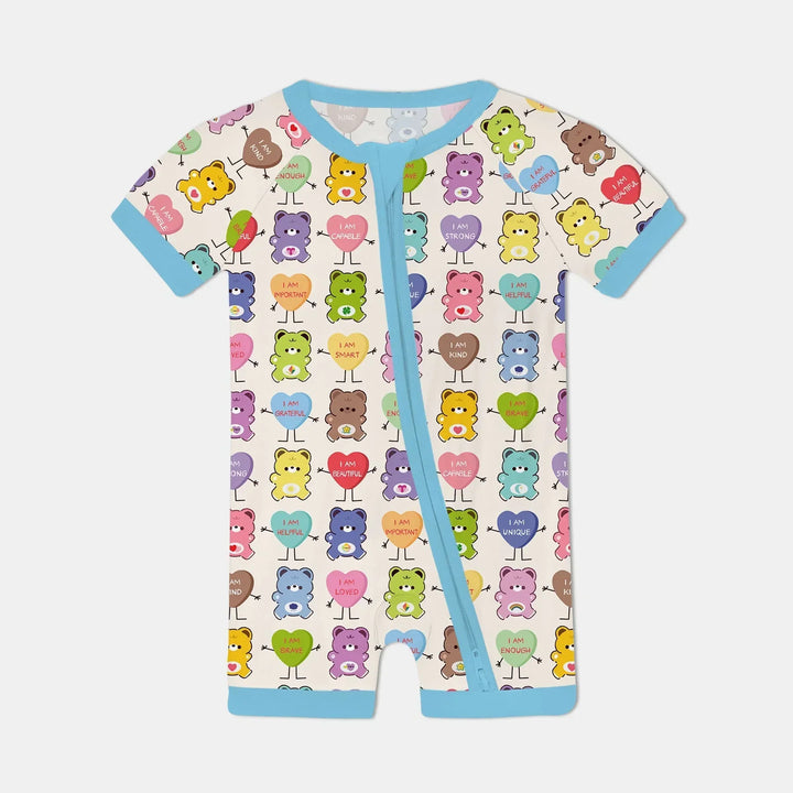 Rainbow Bears Affirmation Bamboo Shorty Zippy