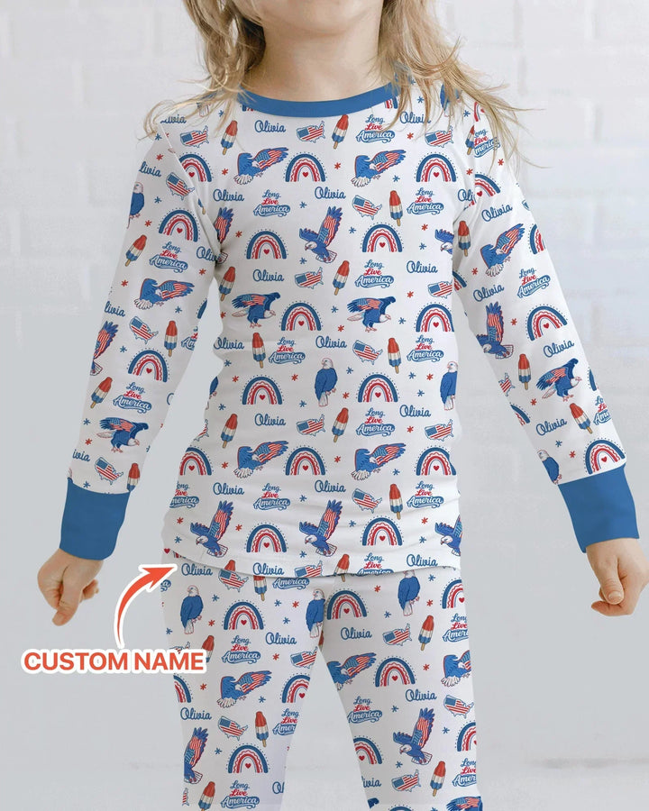Long Live America Bamboo Two Piece Long Sleeve Pajama Set