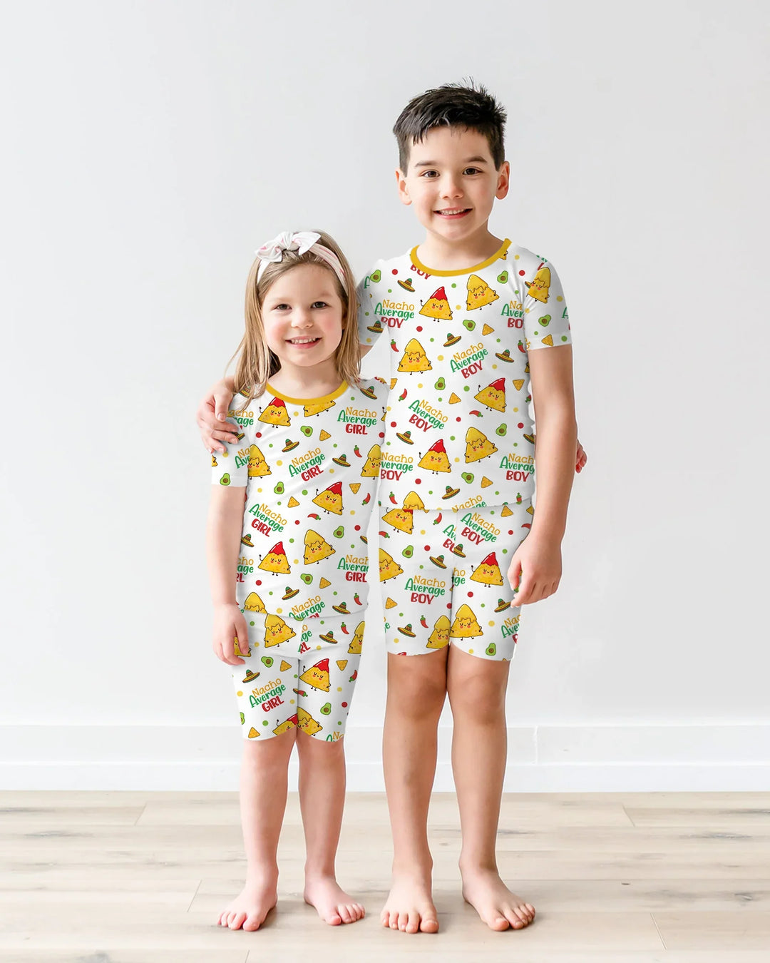 Lil Nacho Average Kid Bamboo Two Piece Short Sleeve Shorts Pajama Set