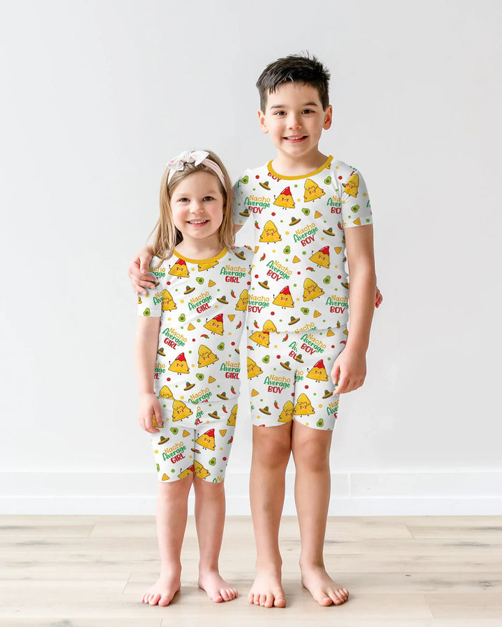 Lil Nacho Average Kid Bamboo Two Piece Short Sleeve Shorts Pajama Set