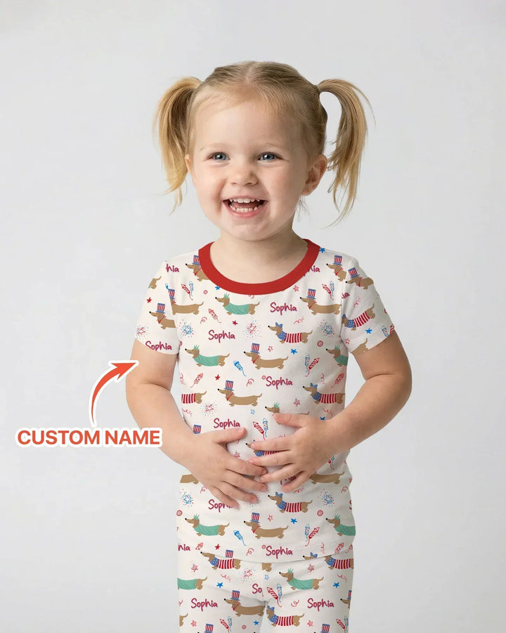 250 Years Of Freedom Bamboo Two Piece Short Sleeve Pajama Set