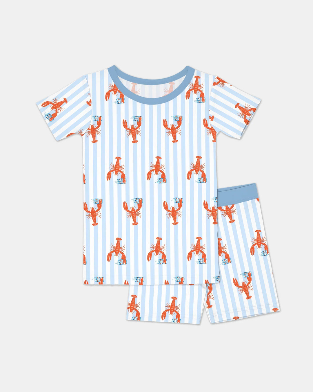 Custom Name Crawfish Beer Season Bamboo Two Piece Short Sleeve Shorts Pajama Set