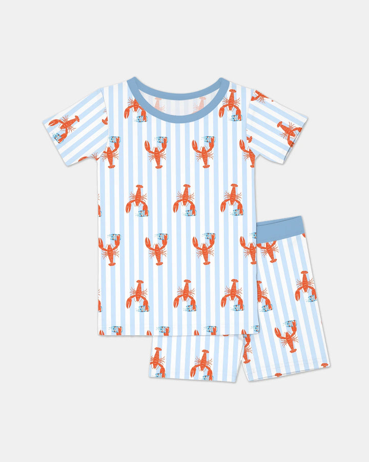 Custom Name Crawfish Beer Season Bamboo Two Piece Short Sleeve Shorts Pajama Set