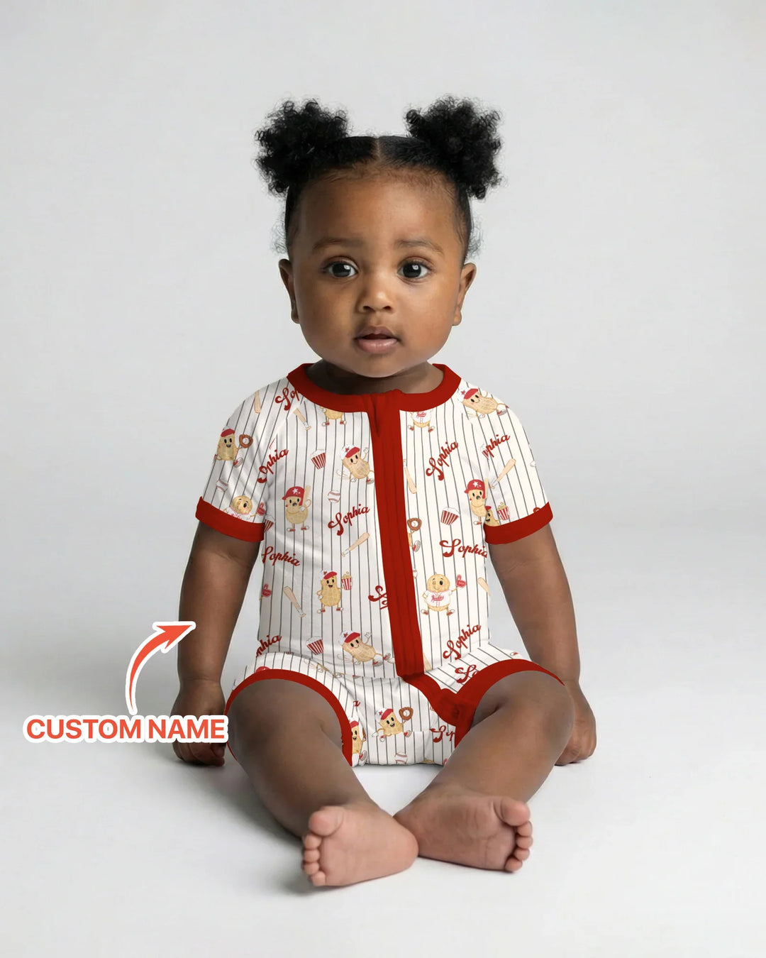 Custom Nam Retro Ballgame Bamboo Shorty Zippy