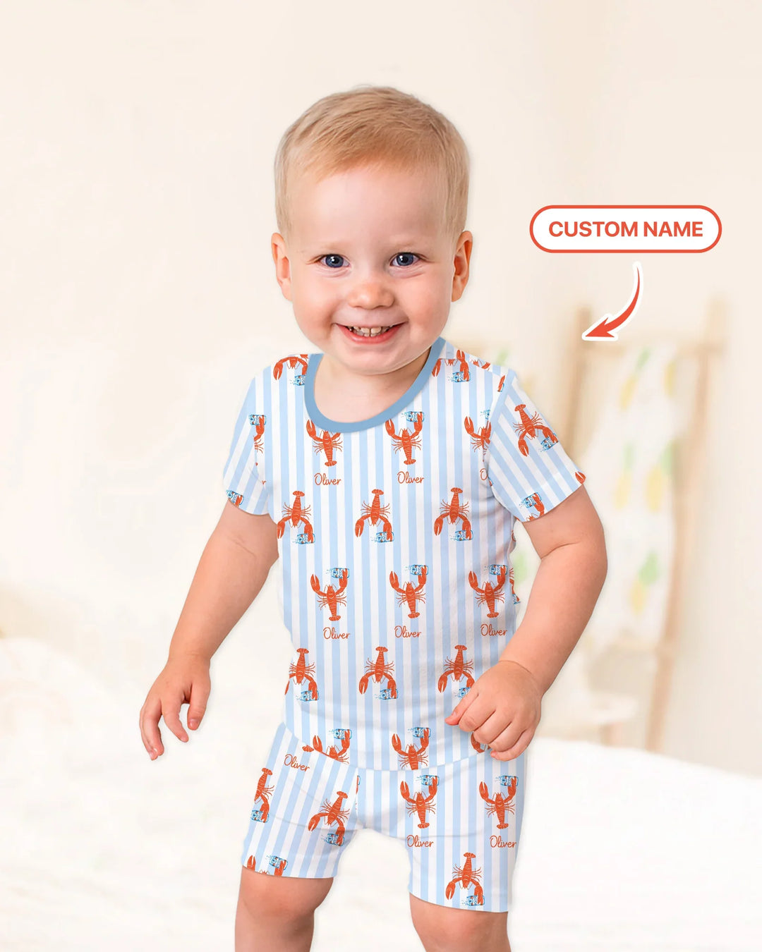 Custom Name Crawfish Beer Season Bamboo Two Piece Short Sleeve Shorts Pajama Set
