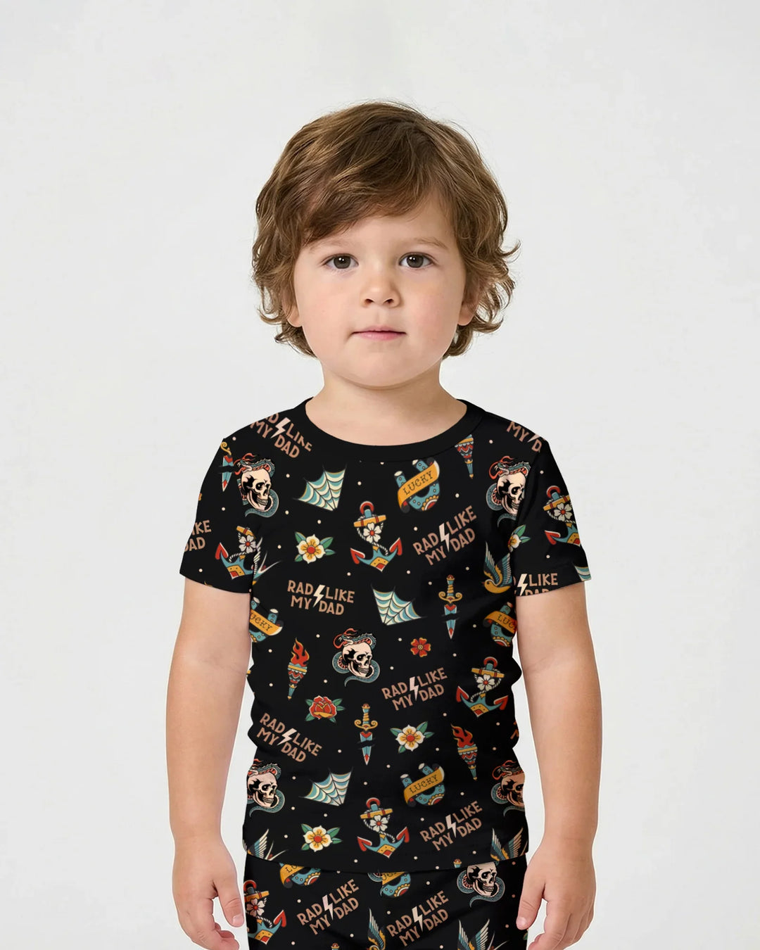 Rad Dad Society Daddy & Me Matching Bamboo Two Piece Short Sleeve Shorts Pajama Set