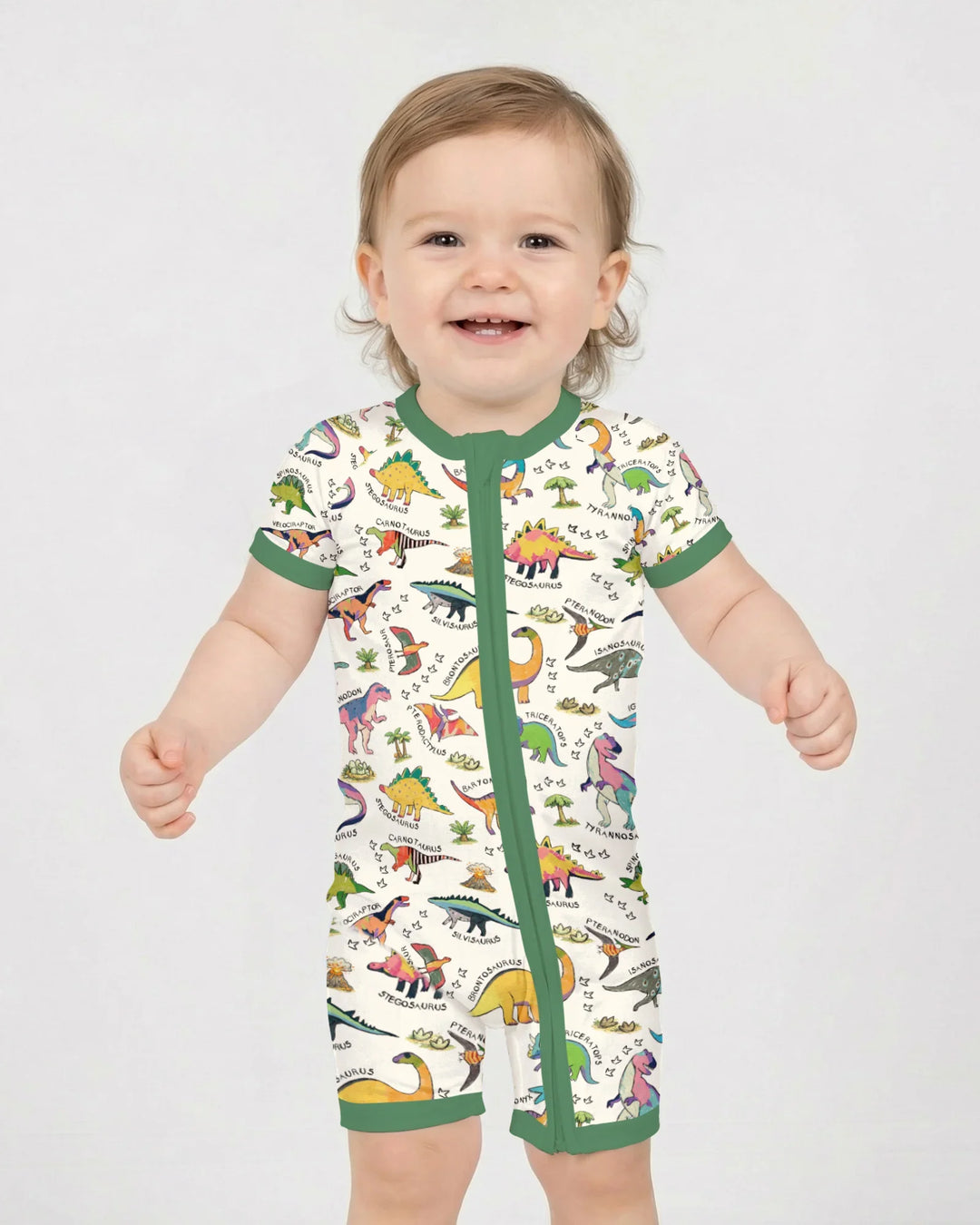 All The Dino Types Bamboo Shorty Zippy
