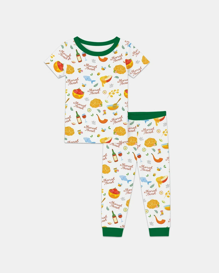 Shanah Tovah Family Matching Bamboo Two Piece Short Sleeve Pajama Set