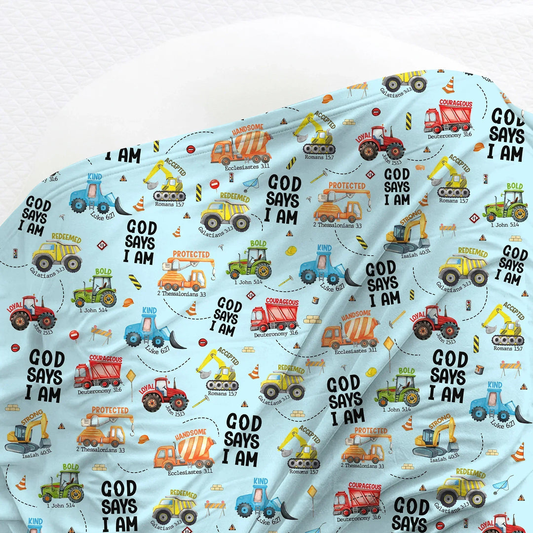 God Says I Am Bamboo Swaddle Blanket