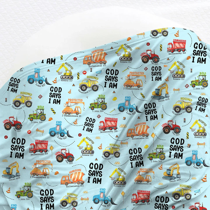 God Says I Am Bamboo Swaddle Blanket