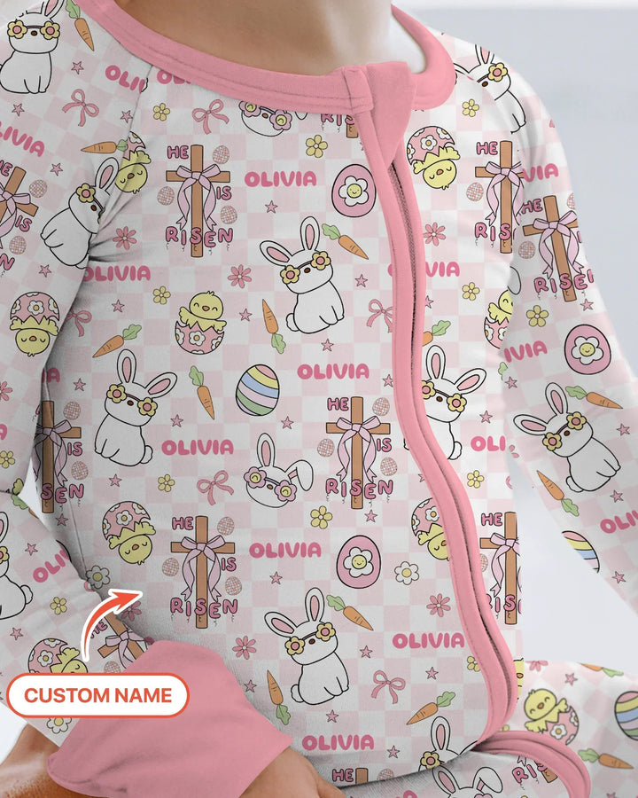 Custom Name Retro Easter Bamboo Convertible Zippy