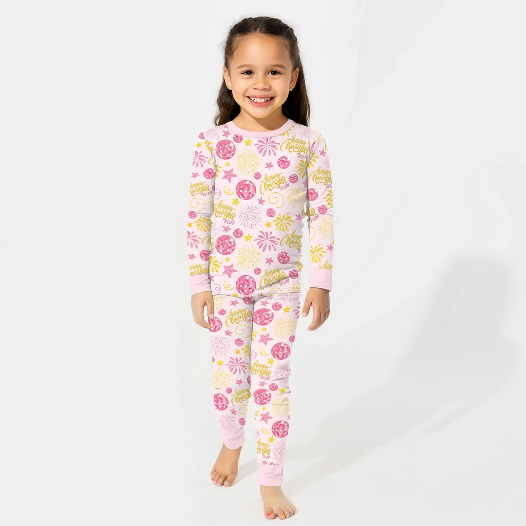 New Year's Eve Celebration Bamboo Two Piece Long Sleeve Pajama Set