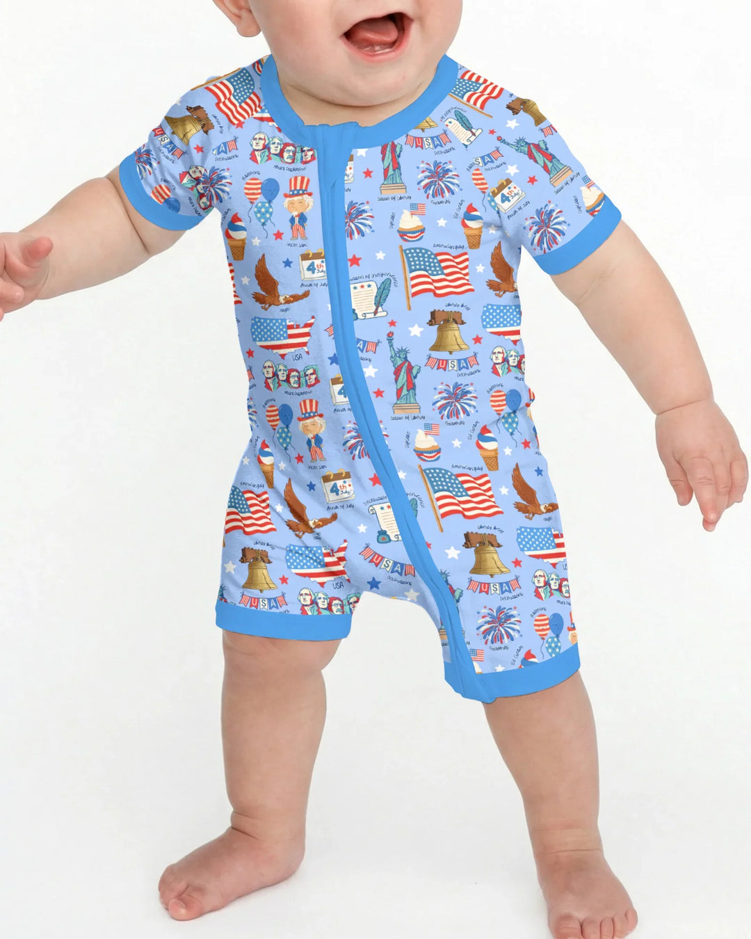 Hand Drawn Patriotic Iconic Bamboo Shorty Zippy