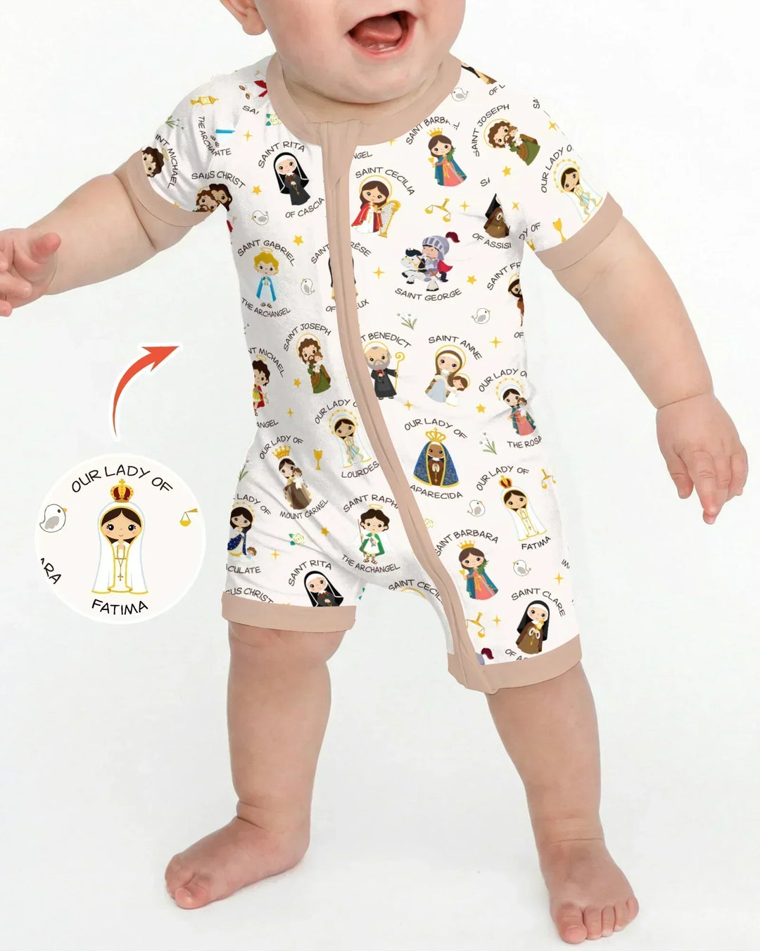 Pray For Us Family Matching Bamboo Shorty Zippy